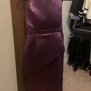 Black Halo Purple Strapless Sheath Dress
